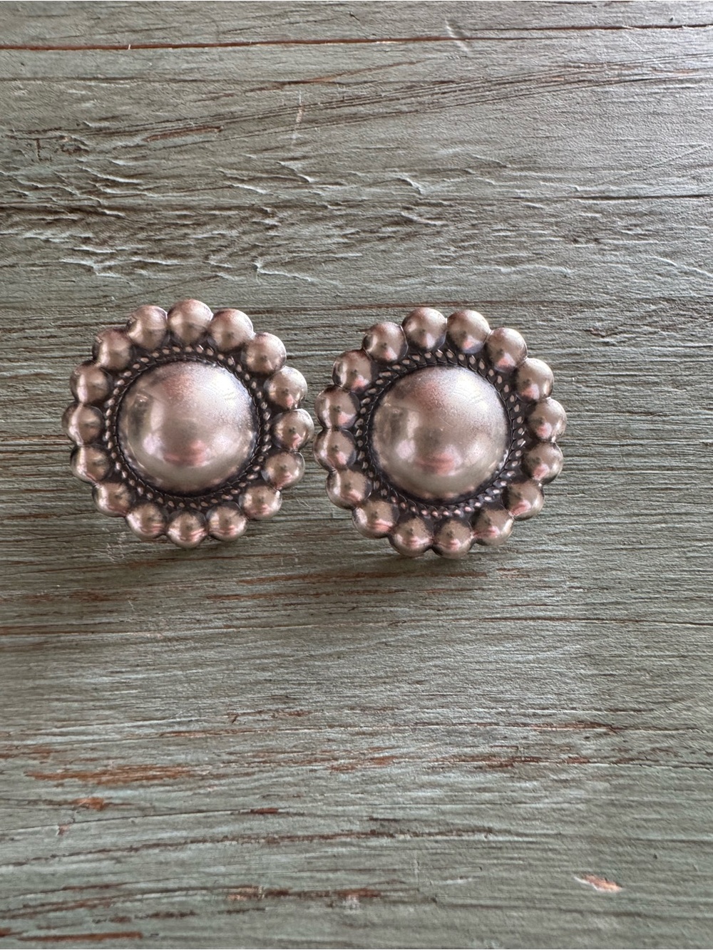 Native American Sterling silver Concho earrings